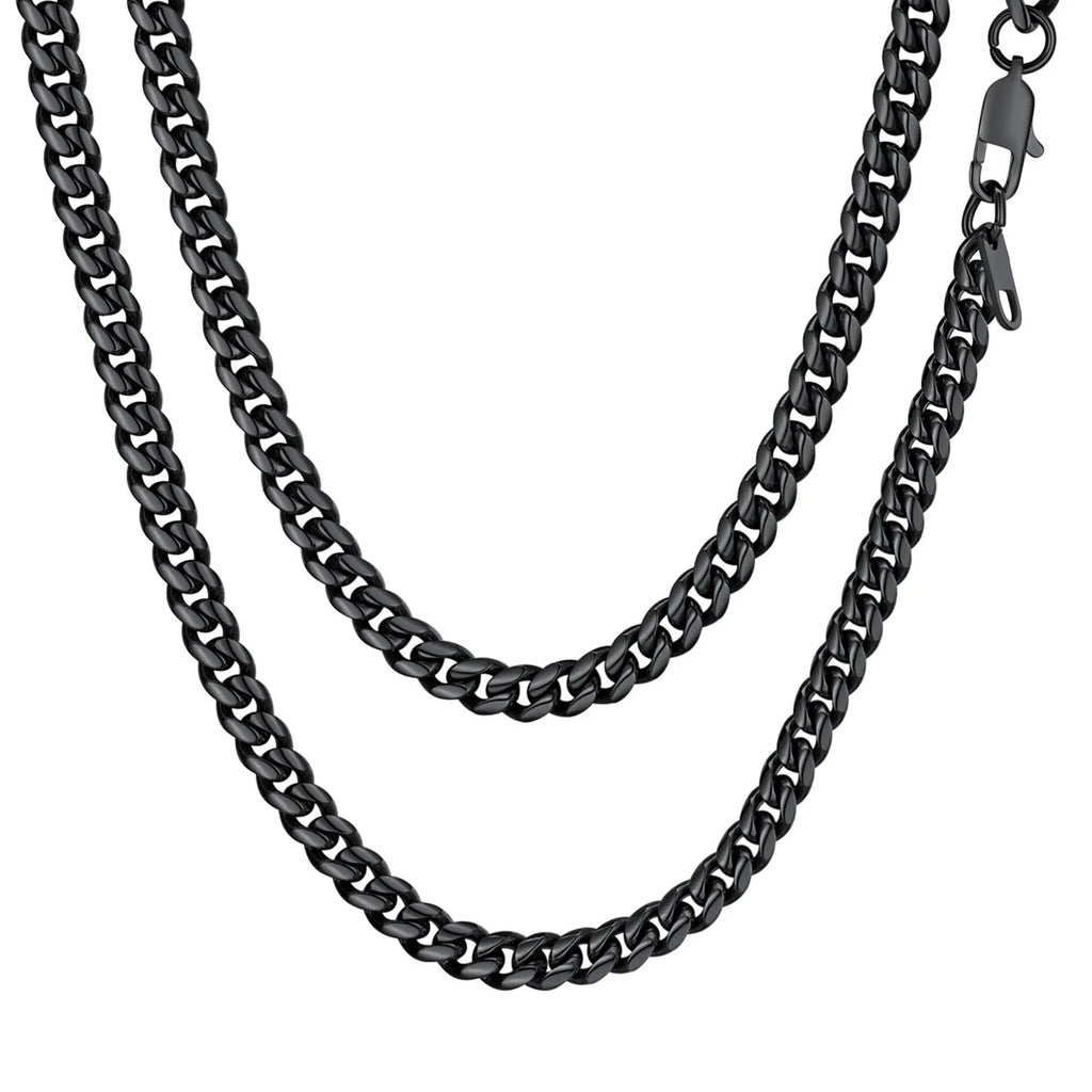 Mens Chain Stainless Steel Necklace Curb Cuban Link Neck Chains Mens Gifts for Fathers Day Dad