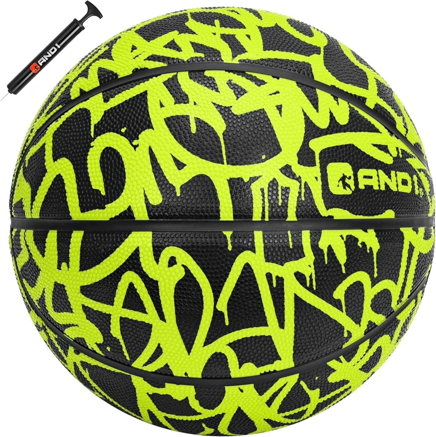 Fantom Graffiti Rubber Basketball, Size 7 (29.5"), Deep Channel Construction, Indoor/Outdoor Use